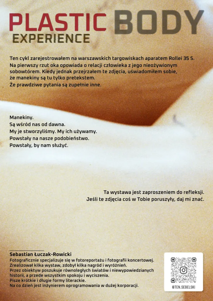 Plansza z opisem cyklu Plastic Body Experience